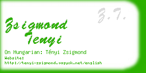 zsigmond tenyi business card